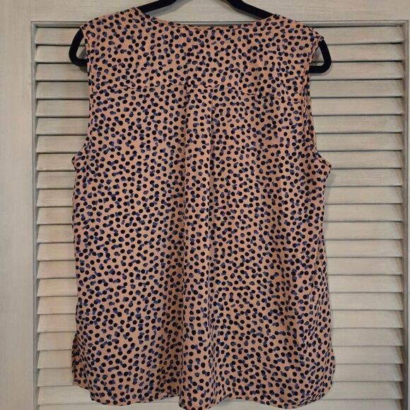 Nanette Lepore Pink Blue Polka Dot Sleeveless Top L - Picture 5 of 7